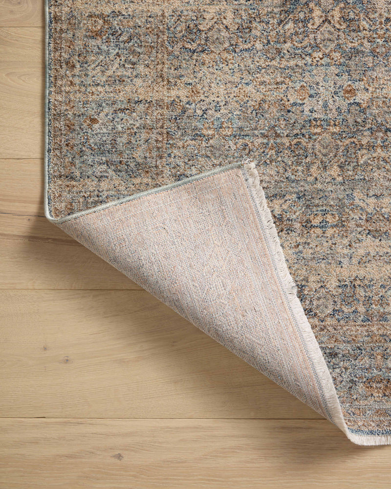 Angela Rose x Loloi Blake Ocean / Mocha 2'-0" x 3'-0" Accent Rug Blue Accent Power-Loomed Polyester