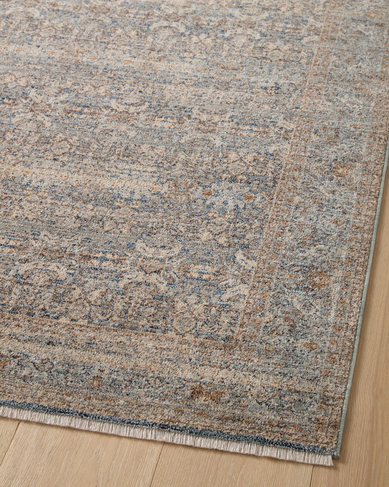 Angela Rose x Loloi Blake Ocean / Mocha 2'-0" x 3'-0" Accent Rug Blue Accent Power-Loomed Polyester