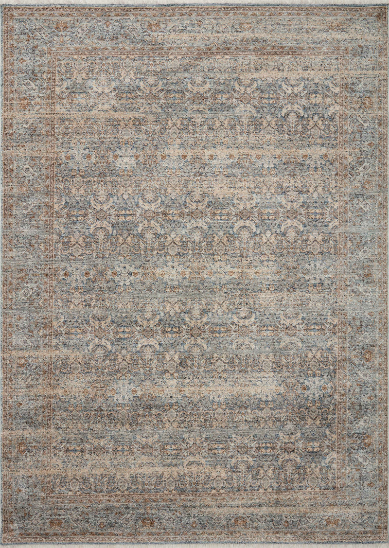 Angela Rose x Loloi Blake Ocean / Mocha 2'-0" x 3'-0" Accent Rug Blue Accent Power-Loomed Polyester
