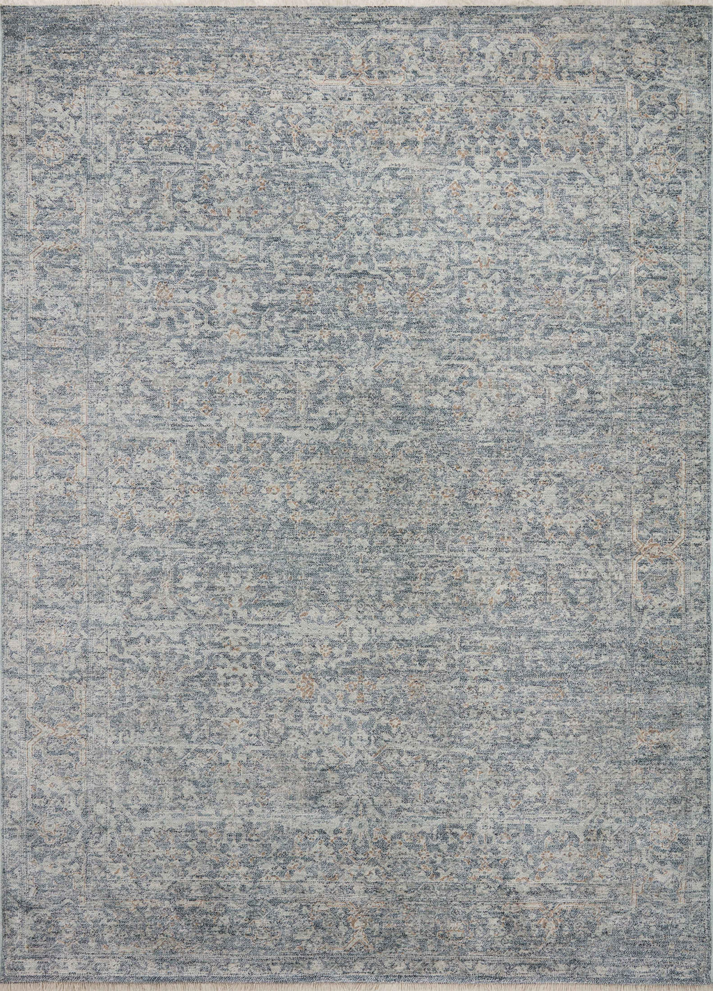 Angela Rose x Loloi Blake Denim / Taupe 2'-0" x 3'-0" Accent Rug Blue Accent Power-Loomed Polyester