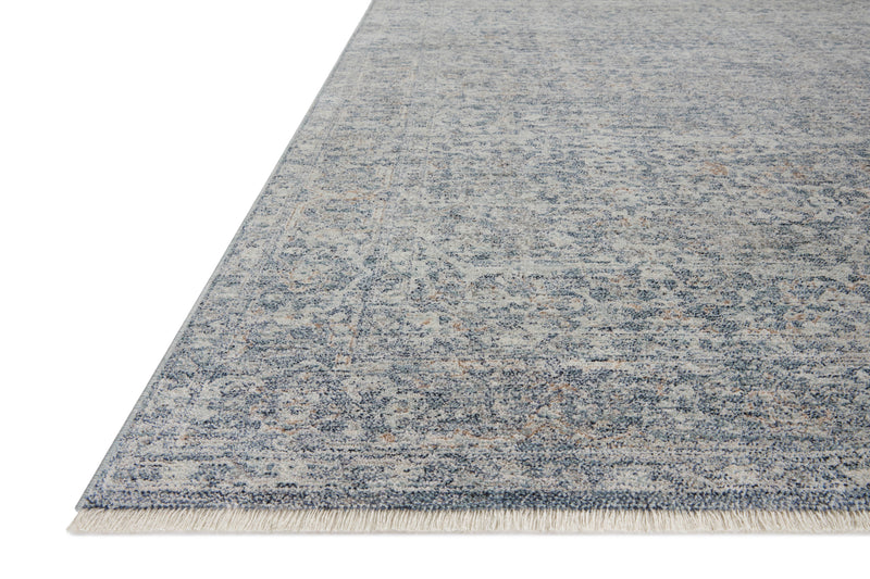 Angela Rose x Loloi Blake Denim / Taupe 2'-0" x 3'-0" Accent Rug Blue Accent Power-Loomed Polyester