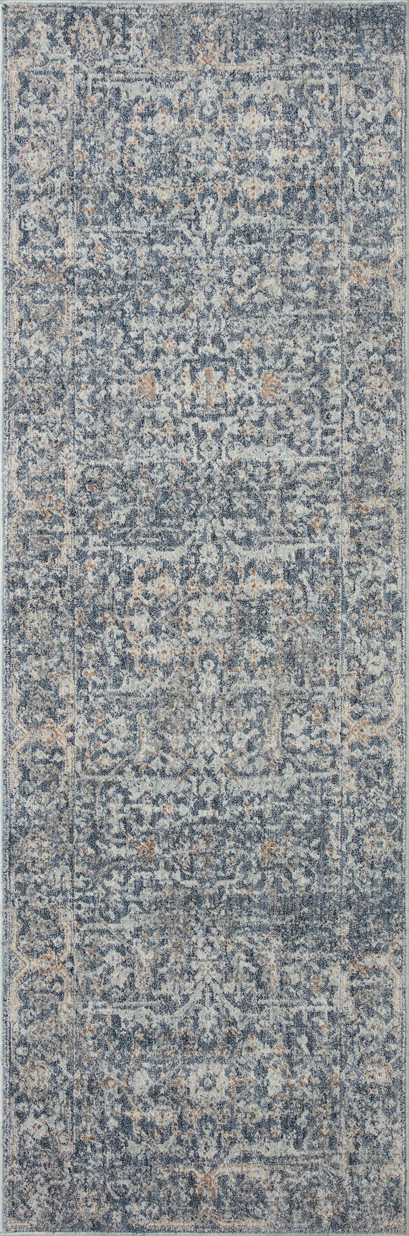 Angela Rose x Loloi Blake Denim / Taupe 2'-0" x 3'-0" Accent Rug Blue Accent Power-Loomed Polyester
