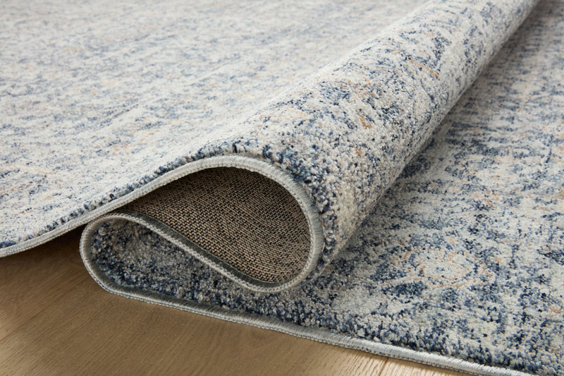 Angela Rose x Loloi Blake Denim / Taupe 2'-0" x 3'-0" Accent Rug Blue Accent Power-Loomed Polyester