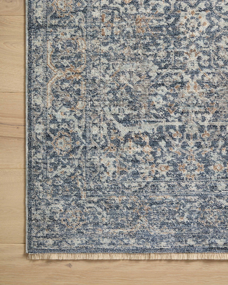 Angela Rose x Loloi Blake Denim / Taupe 2'-0" x 3'-0" Accent Rug Blue Accent Power-Loomed Polyester