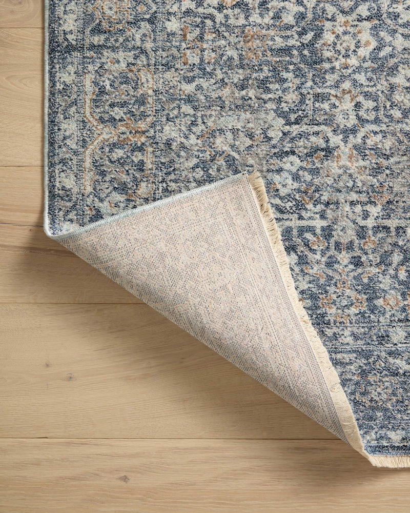 Angela Rose x Loloi Blake Denim / Taupe 2'-0" x 3'-0" Accent Rug Blue Accent Power-Loomed Polyester