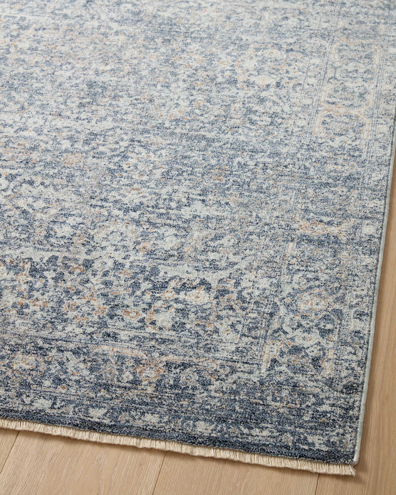 Angela Rose x Loloi Blake Denim / Taupe 2'-0" x 3'-0" Accent Rug Blue Accent Power-Loomed Polyester