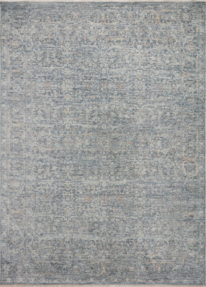 Angela Rose x Loloi Blake Denim / Taupe 2'-0" x 3'-0" Accent Rug Blue Accent Power-Loomed Polyester
