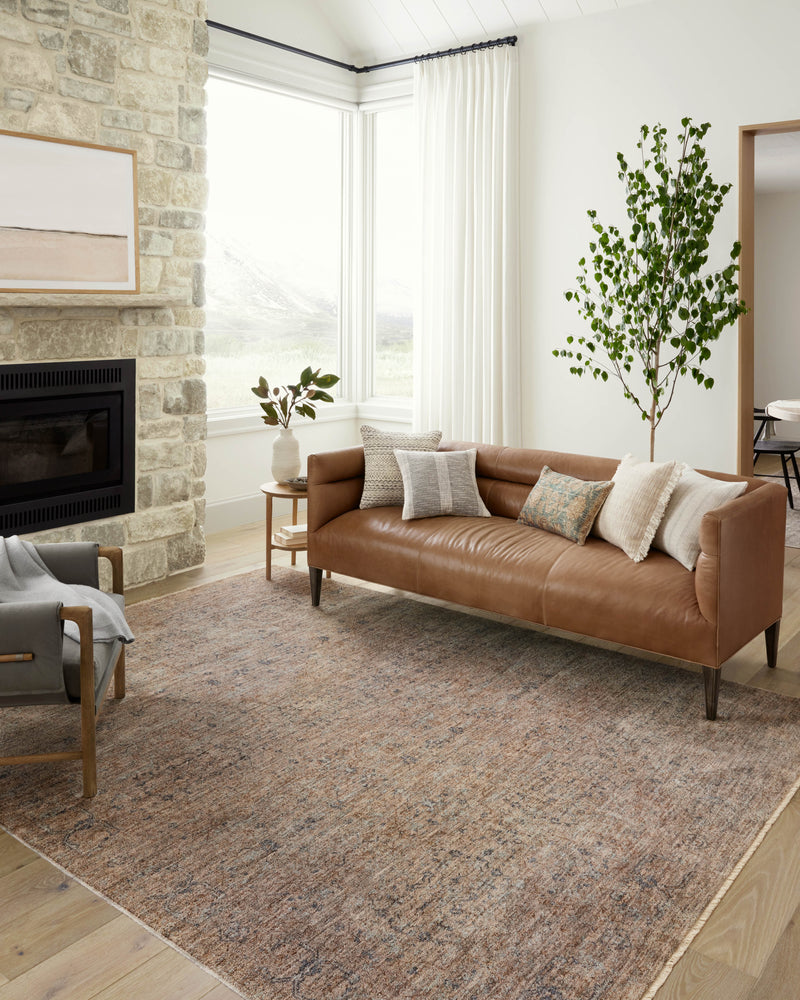 Angela Rose x Loloi Blake Taupe / Blue 2'-0" x 3'-0" Accent Rug Beige Accent Power-Loomed Polyester