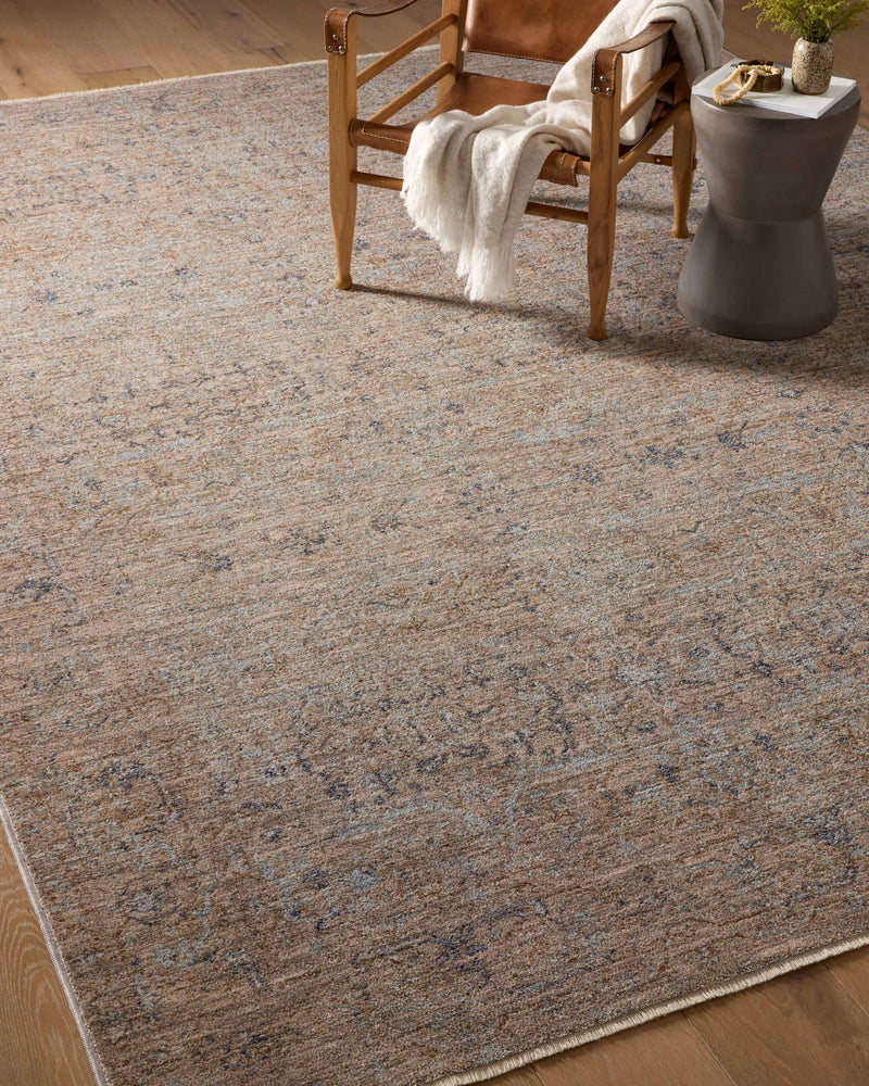 Angela Rose x Loloi Blake Taupe / Blue 2'-0" x 3'-0" Accent Rug Beige Accent Power-Loomed Polyester