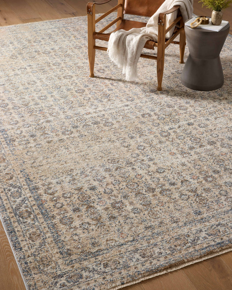 Angela Rose x Loloi Blake Beige / Denim 2'-0" x 3'-0" Accent Rug Beige Accent Power-Loomed Polyester