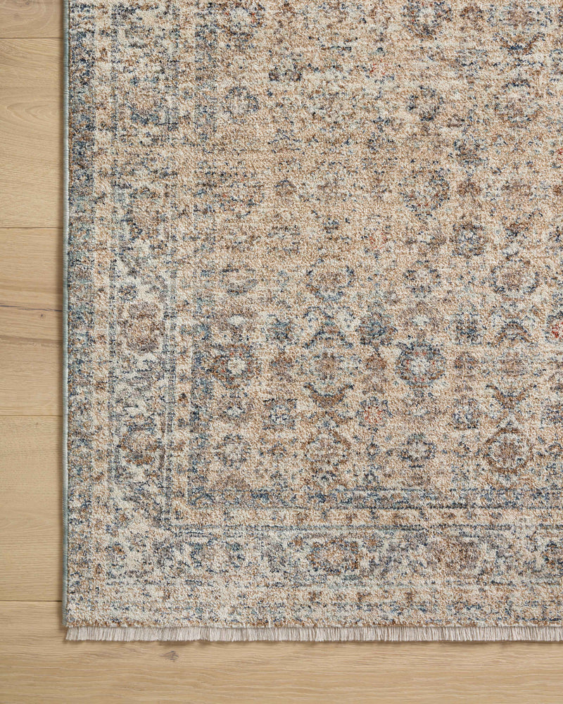 Angela Rose x Loloi Blake Beige / Denim 2'-0" x 3'-0" Accent Rug Beige Accent Power-Loomed Polyester