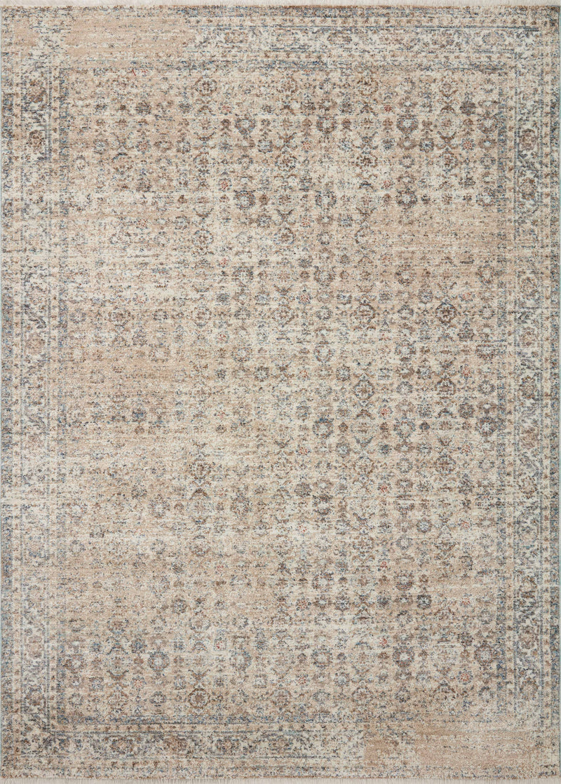 Angela Rose x Loloi Blake Beige / Denim 2'-0" x 3'-0" Accent Rug Beige Accent Power-Loomed Polyester