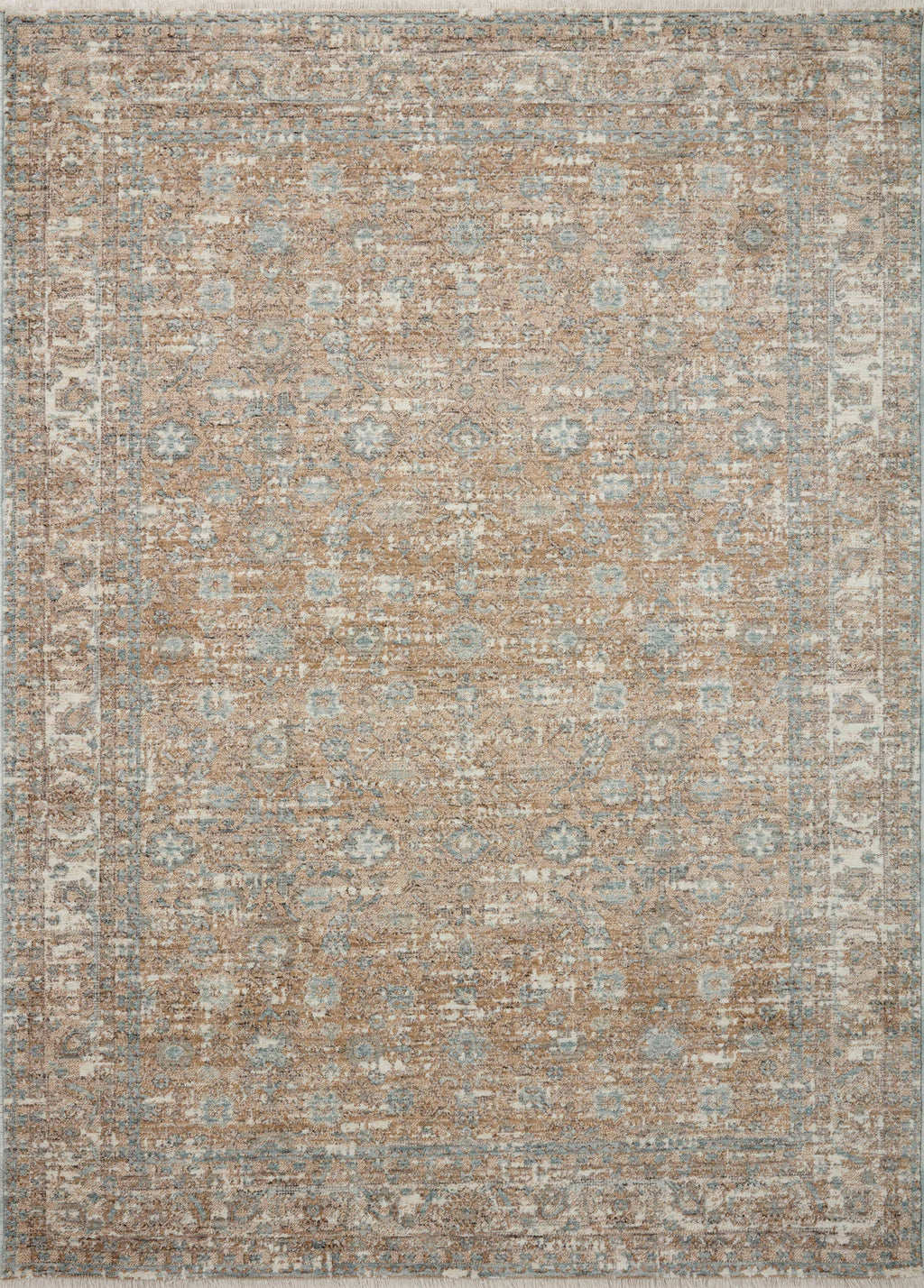 Angela Rose x Loloi Blake Sand / Sky 2'-0" x 3'-0" Accent Rug Beige Accent Power-Loomed Polyester