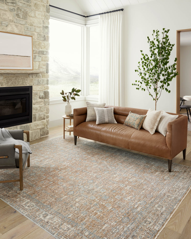 Angela Rose x Loloi Blake Sand / Sky 2'-0" x 3'-0" Accent Rug Beige Accent Power-Loomed Polyester