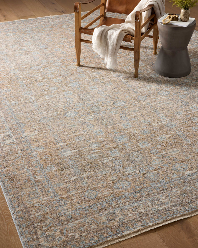 Angela Rose x Loloi Blake Sand / Sky 2'-0" x 3'-0" Accent Rug Beige Accent Power-Loomed Polyester
