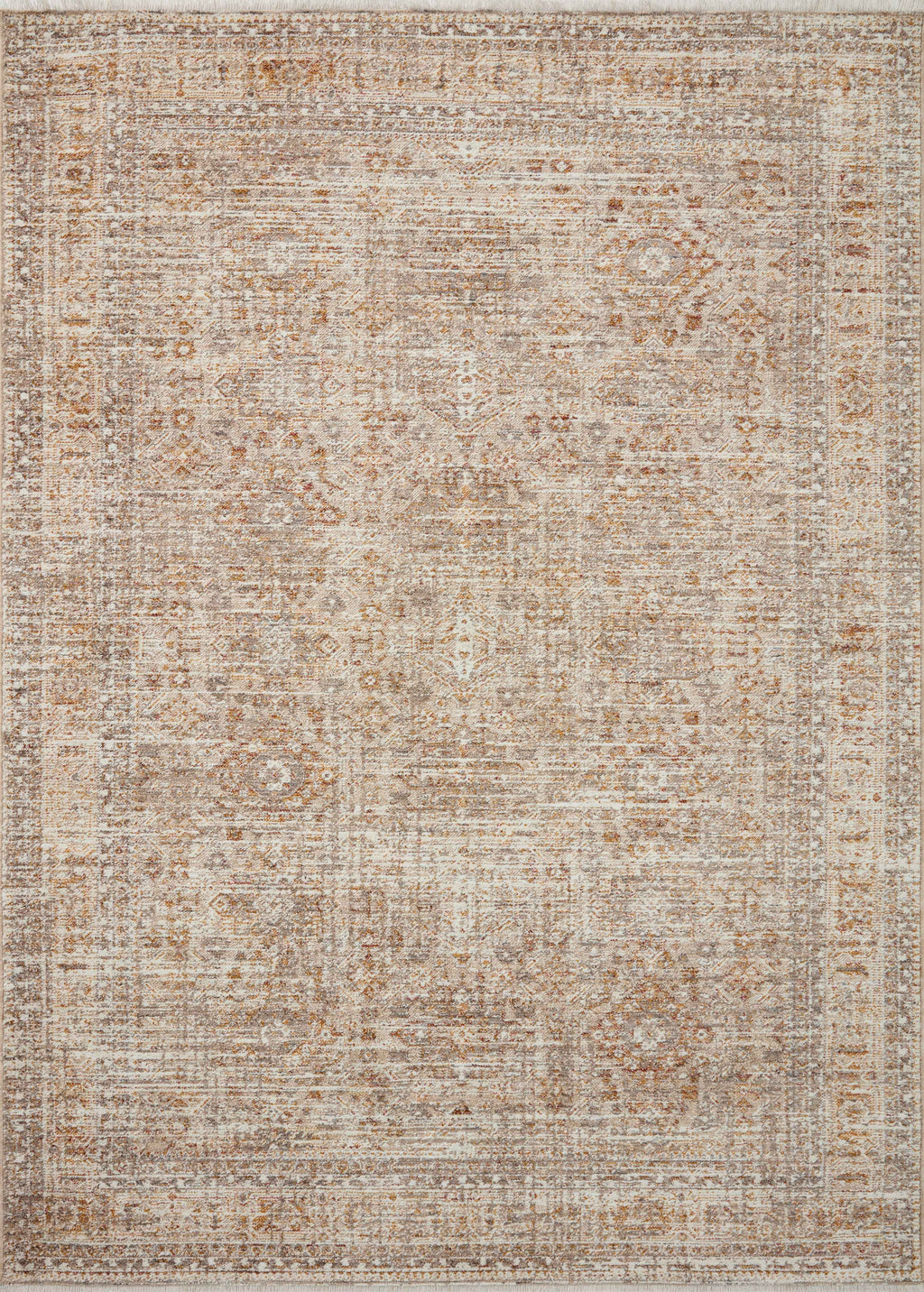 Angela Rose x Loloi Blake Oatmeal / Spice 2'-0" x 3'-0" Accent Rug Beige Accent Power-Loomed Polyester