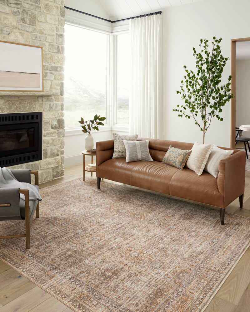 Angela Rose x Loloi Blake Oatmeal / Spice 2'-0" x 3'-0" Accent Rug Beige Accent Power-Loomed Polyester