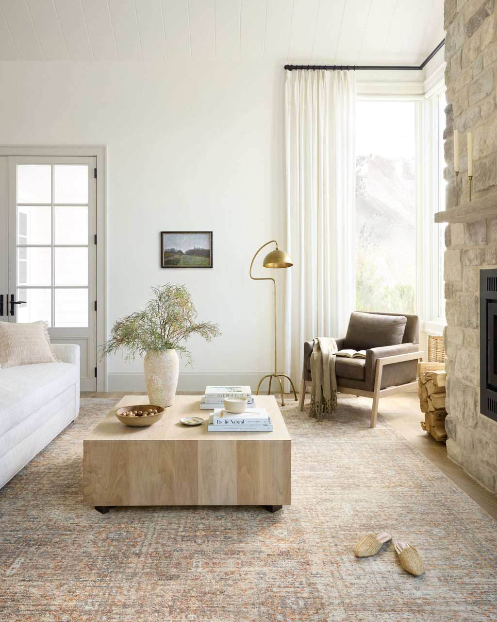 Angela Rose x Loloi Blake Oatmeal / Spice 2'-0" x 3'-0" Accent Rug Beige Accent Power-Loomed Polyester
