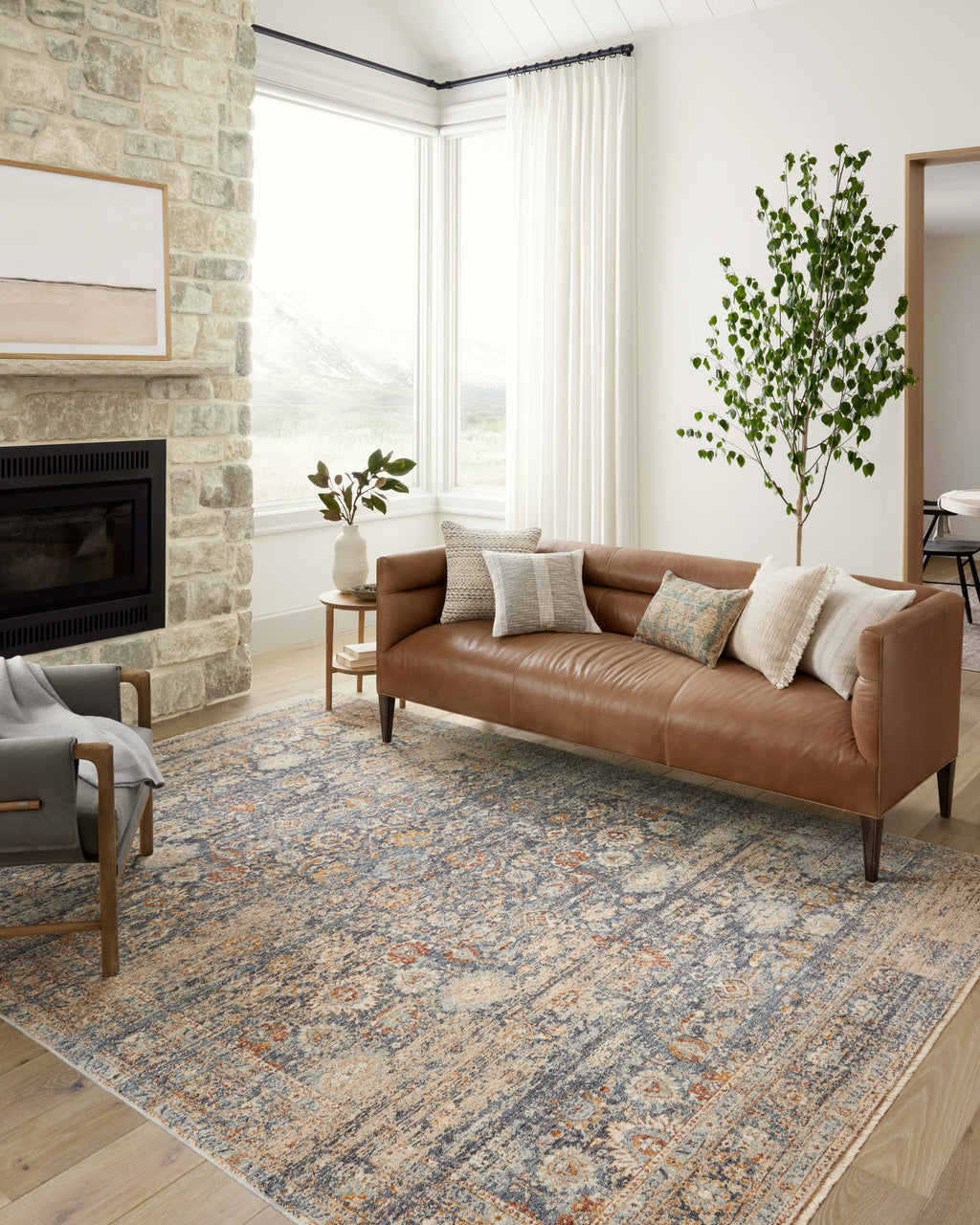 Angela Rose x Loloi Blake Navy / Multi 2'-0" x 3'-0" Accent Rug Blue Accent Power-Loomed Polyester