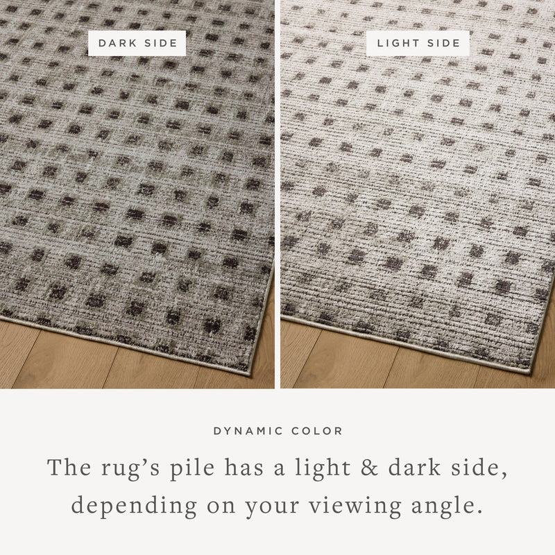 Jeremiah Brent x Loloi Bleecker Silver / Charcoal 18" x 18" Sample Rug Gray sample Power-Loomed Polyester