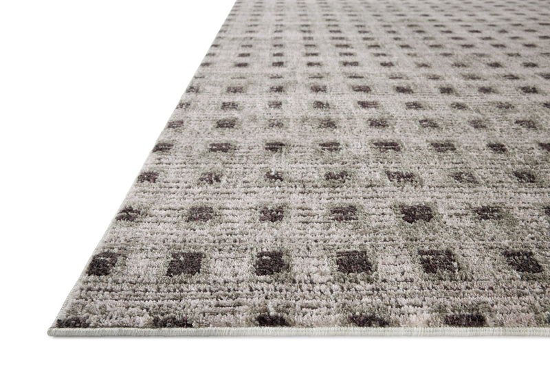 Jeremiah Brent x Loloi Bleecker Silver / Charcoal 18" x 18" Sample Rug Gray sample Power-Loomed Polyester