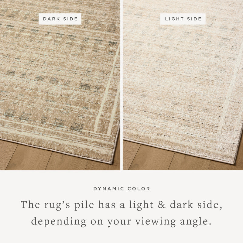 Jeremiah Brent x Loloi Bleecker Khaki / Natural 18" x 18" Sample Rug Beige sample Power-Loomed Polyester