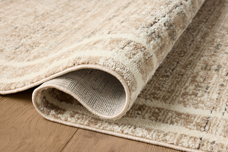 Jeremiah Brent x Loloi Bleecker Khaki / Natural 18" x 18" Sample Rug Beige sample Power-Loomed Polyester