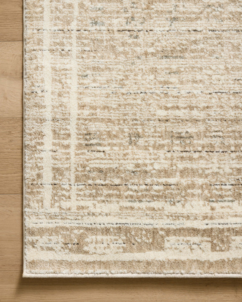 Jeremiah Brent x Loloi Bleecker Khaki / Natural 18" x 18" Sample Rug Beige sample Power-Loomed Polyester