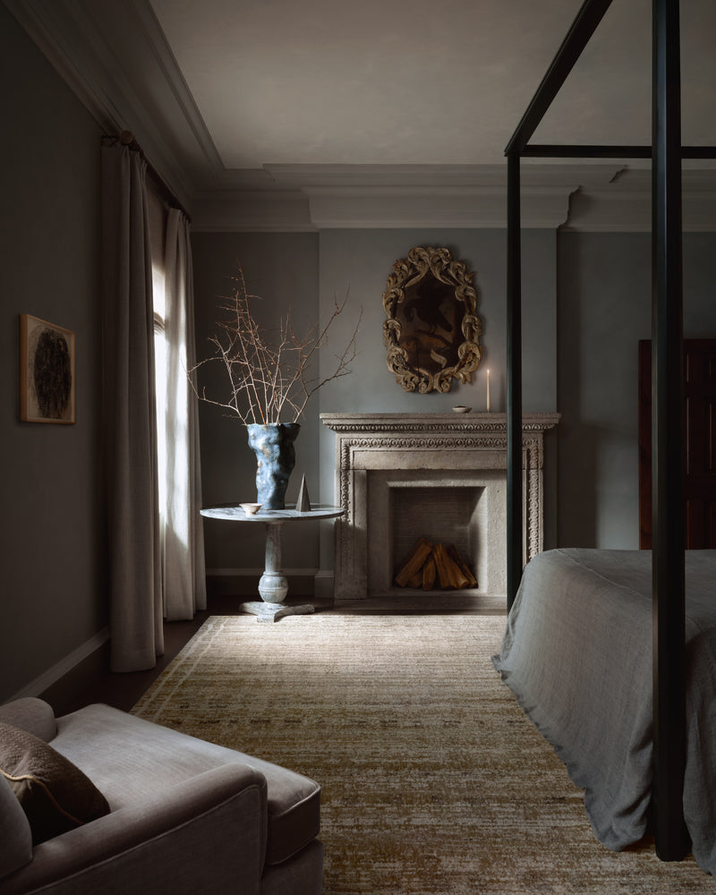 Jeremiah Brent x Loloi Bleecker Khaki / Natural 18" x 18" Sample Rug Beige sample Power-Loomed Polyester