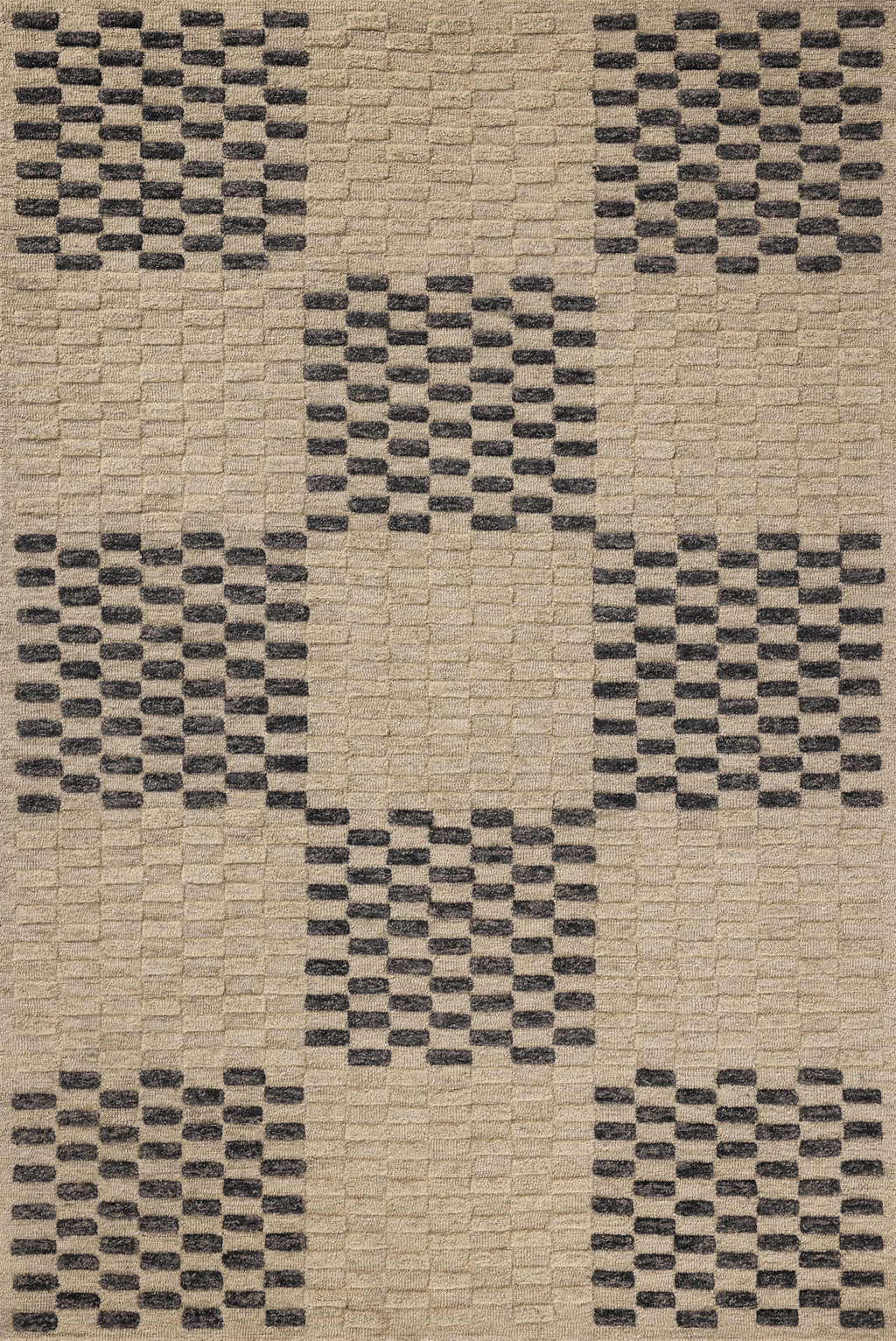 Chris Loves Julia x Loloi Bradley Beige / Midnight 2'-3" x 3'-9" Accent Rug Beige Accent Hand-Tufted Wool