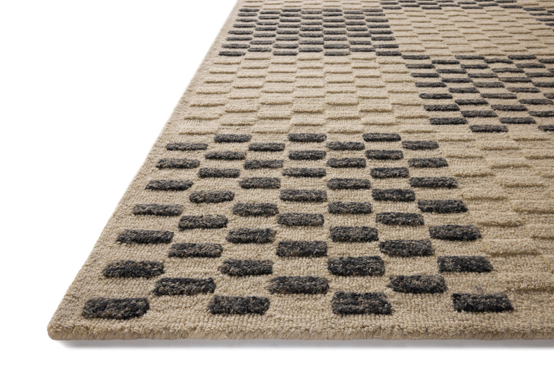 Chris Loves Julia x Loloi Bradley Beige / Midnight 2'-3" x 3'-9" Accent Rug Beige Accent Hand-Tufted Wool