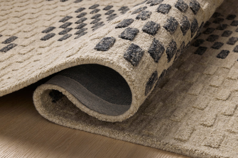 Chris Loves Julia x Loloi Bradley Beige / Midnight 2'-3" x 3'-9" Accent Rug Beige Accent Hand-Tufted Wool