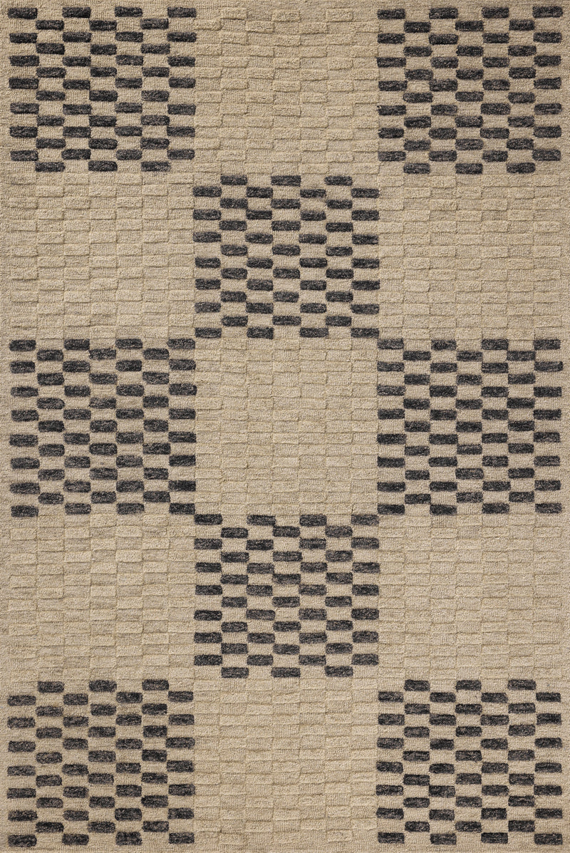 Chris Loves Julia x Loloi Bradley Beige / Midnight 2'-3" x 3'-9" Accent Rug Beige Accent Hand-Tufted Wool