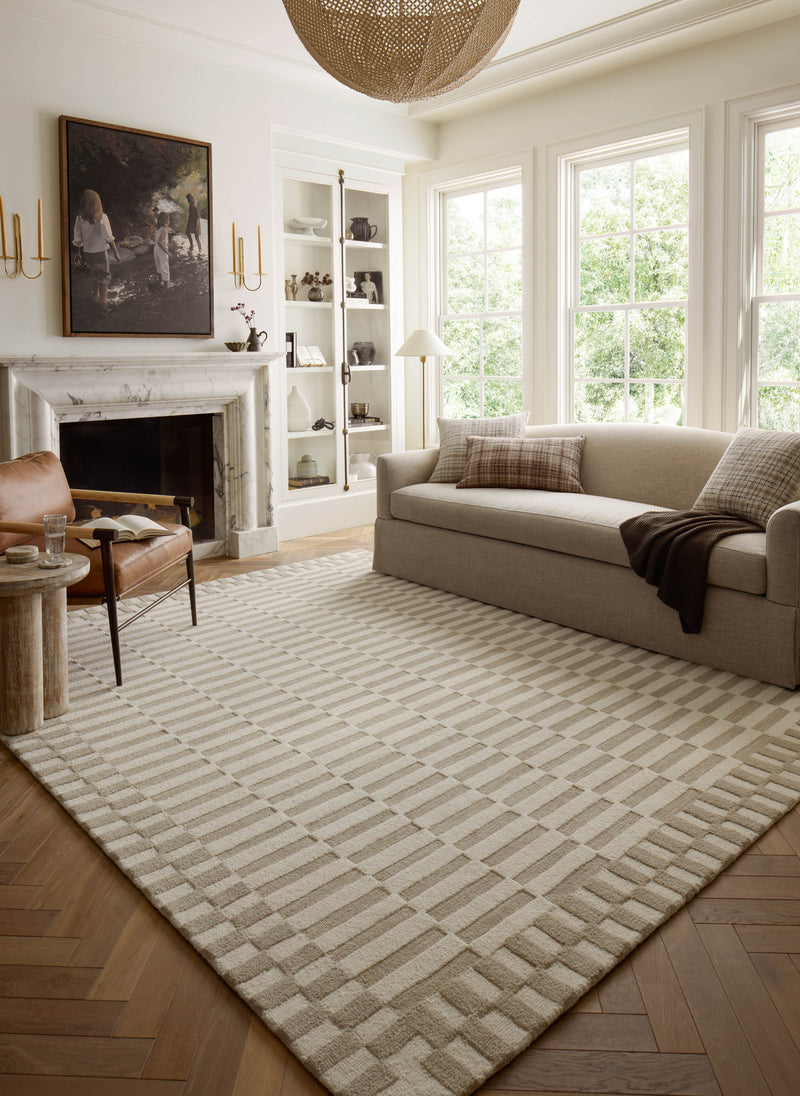 Chris Loves Julia x Loloi Bradley Ivory / Beige 2'-3" x 3'-9" Accent Rug Ivory Accent Hand-Tufted Wool