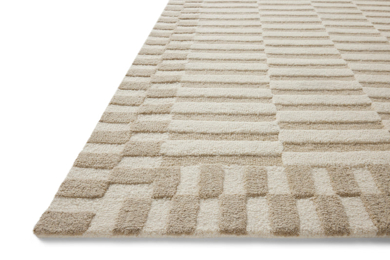 Chris Loves Julia x Loloi Bradley Ivory / Beige 2'-3" x 3'-9" Accent Rug Ivory Accent Hand-Tufted Wool