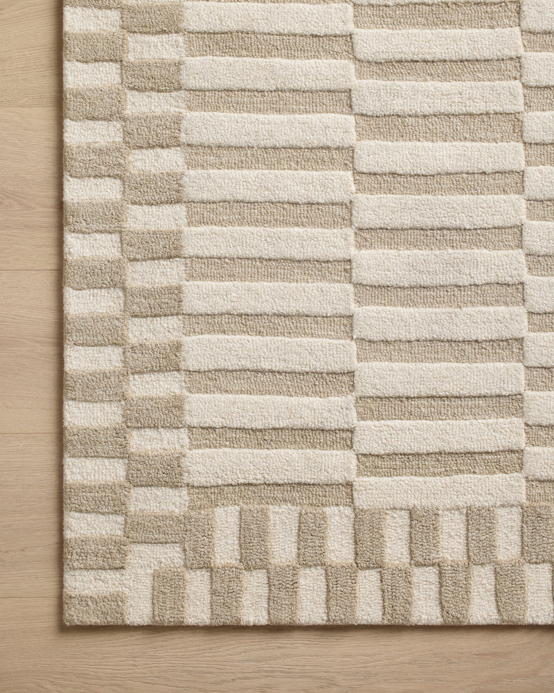 Chris Loves Julia x Loloi Bradley Ivory / Beige 2'-3" x 3'-9" Accent Rug Ivory Accent Hand-Tufted Wool