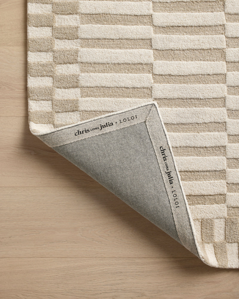 Chris Loves Julia x Loloi Bradley Ivory / Beige 2'-3" x 3'-9" Accent Rug Ivory Accent Hand-Tufted Wool