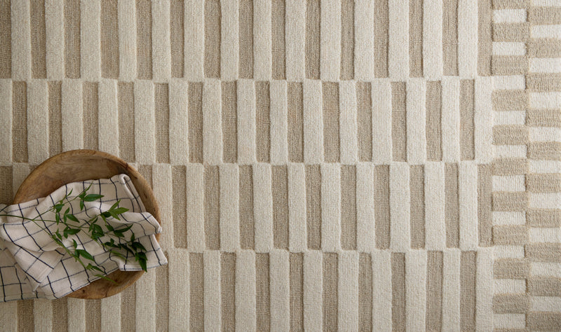 Chris Loves Julia x Loloi Bradley Ivory / Beige 2'-3" x 3'-9" Accent Rug Ivory Accent Hand-Tufted Wool