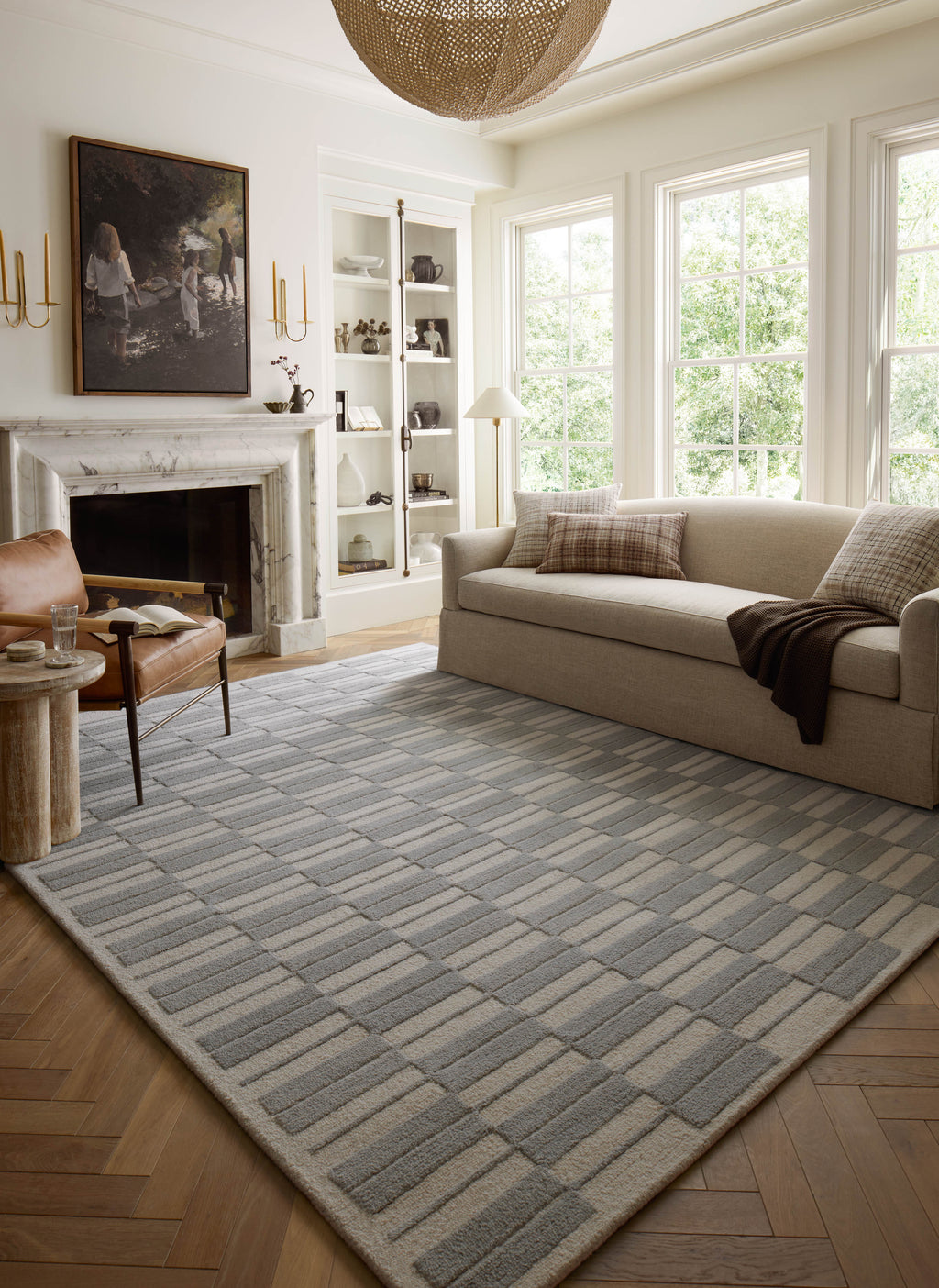 Chris Loves Julia x Loloi Bradley Ivory / Grey 2'-3" x 3'-9" Accent Rug Ivory Accent Hand-Tufted Wool