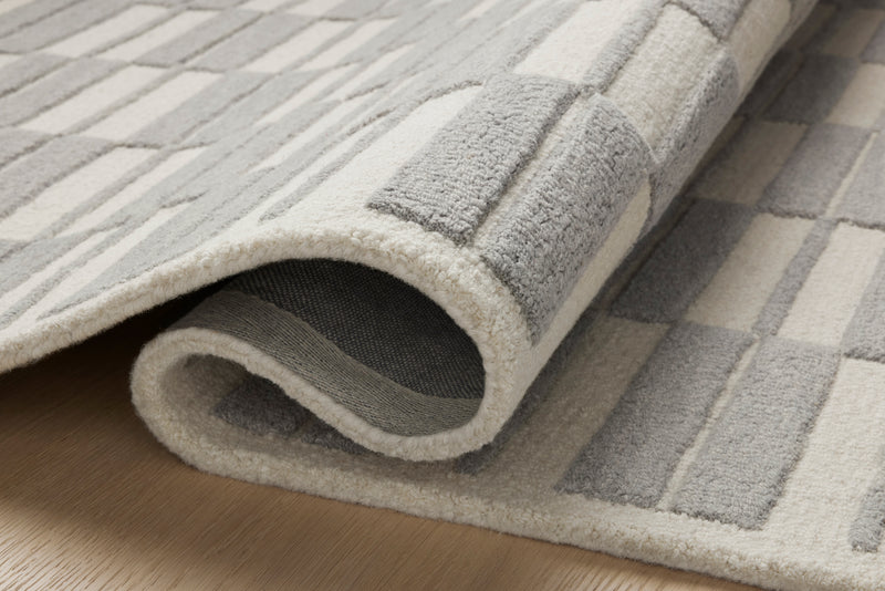 Chris Loves Julia x Loloi Bradley Ivory / Grey 2'-3" x 3'-9" Accent Rug Ivory Accent Hand-Tufted Wool