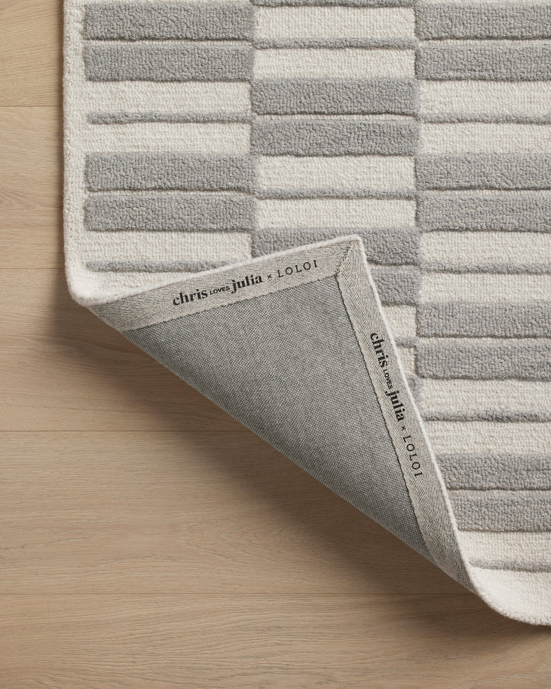 Chris Loves Julia x Loloi Bradley Ivory / Grey 2'-3" x 3'-9" Accent Rug Ivory Accent Hand-Tufted Wool