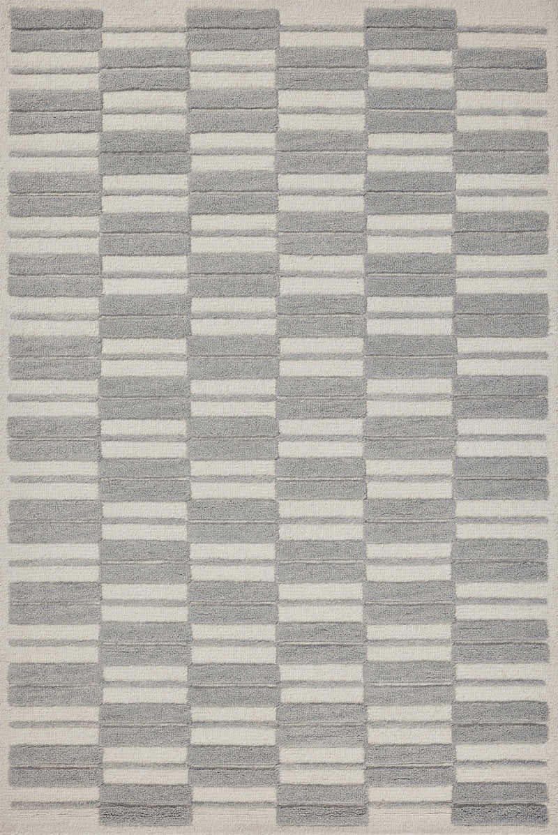 Chris Loves Julia x Loloi Bradley Ivory / Grey 2'-3" x 3'-9" Accent Rug Ivory Accent Hand-Tufted Wool