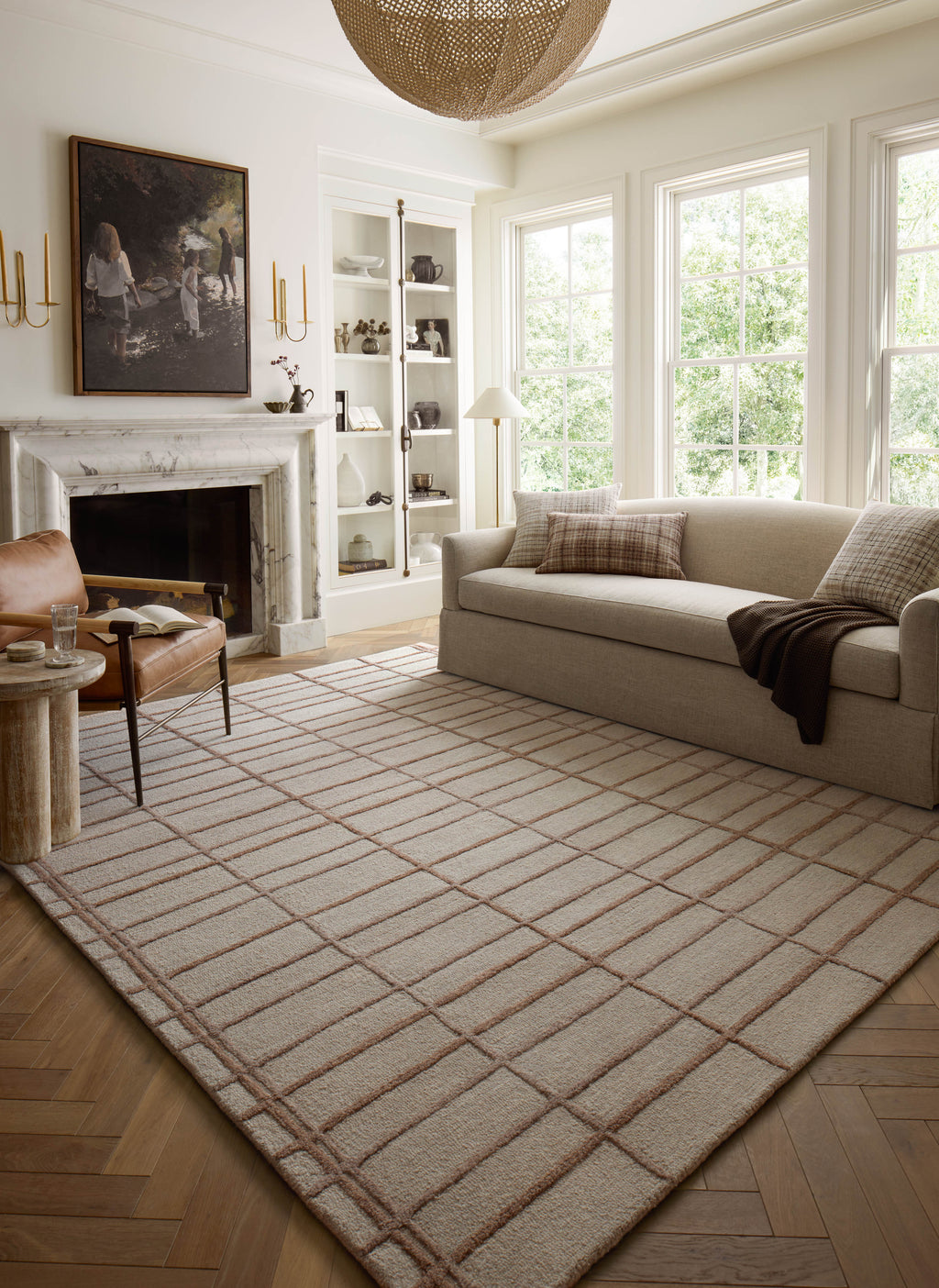 Chris Loves Julia x Loloi Bradley Rose / Blush 2'-3" x 3'-9" Accent Rug Red Accent Hand-Tufted Wool