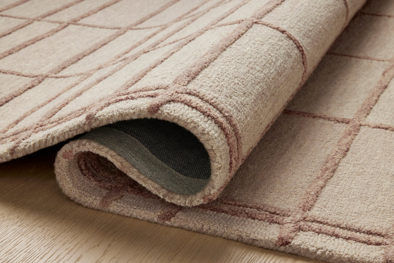 Chris Loves Julia x Loloi Bradley Rose / Blush 2'-3" x 3'-9" Accent Rug Red Accent Hand-Tufted Wool