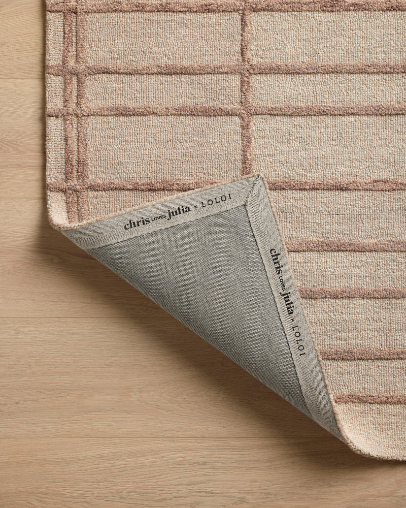 Chris Loves Julia x Loloi Bradley Rose / Blush 2'-3" x 3'-9" Accent Rug Red Accent Hand-Tufted Wool