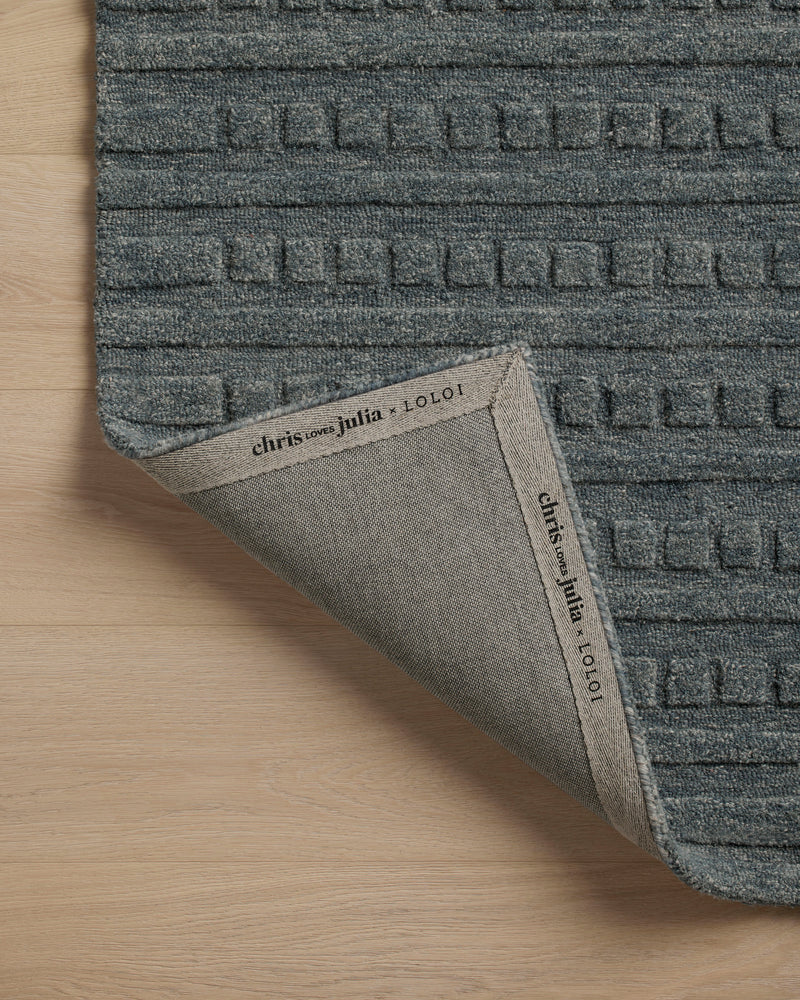 Chris Loves Julia x Loloi Bradley Teal 2'-3" x 3'-9" Accent Rug Blue Accent Hand-Tufted Wool