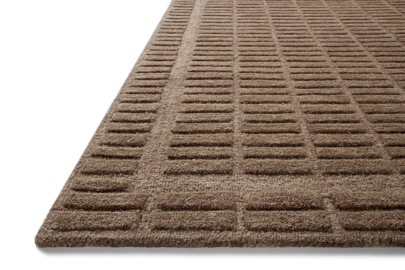 Chris Loves Julia x Loloi Bradley Cocoa / Cocoa 2'-3" x 3'-9" Accent Rug Blue Accent Hand-Tufted Wool