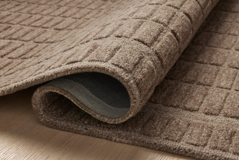 Chris Loves Julia x Loloi Bradley Cocoa / Cocoa 2'-3" x 3'-9" Accent Rug Blue Accent Hand-Tufted Wool