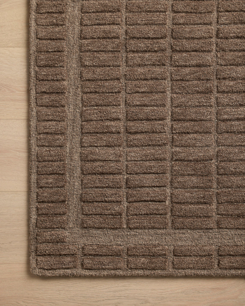 Chris Loves Julia x Loloi Bradley Cocoa / Cocoa 2'-3" x 3'-9" Accent Rug Blue Accent Hand-Tufted Wool
