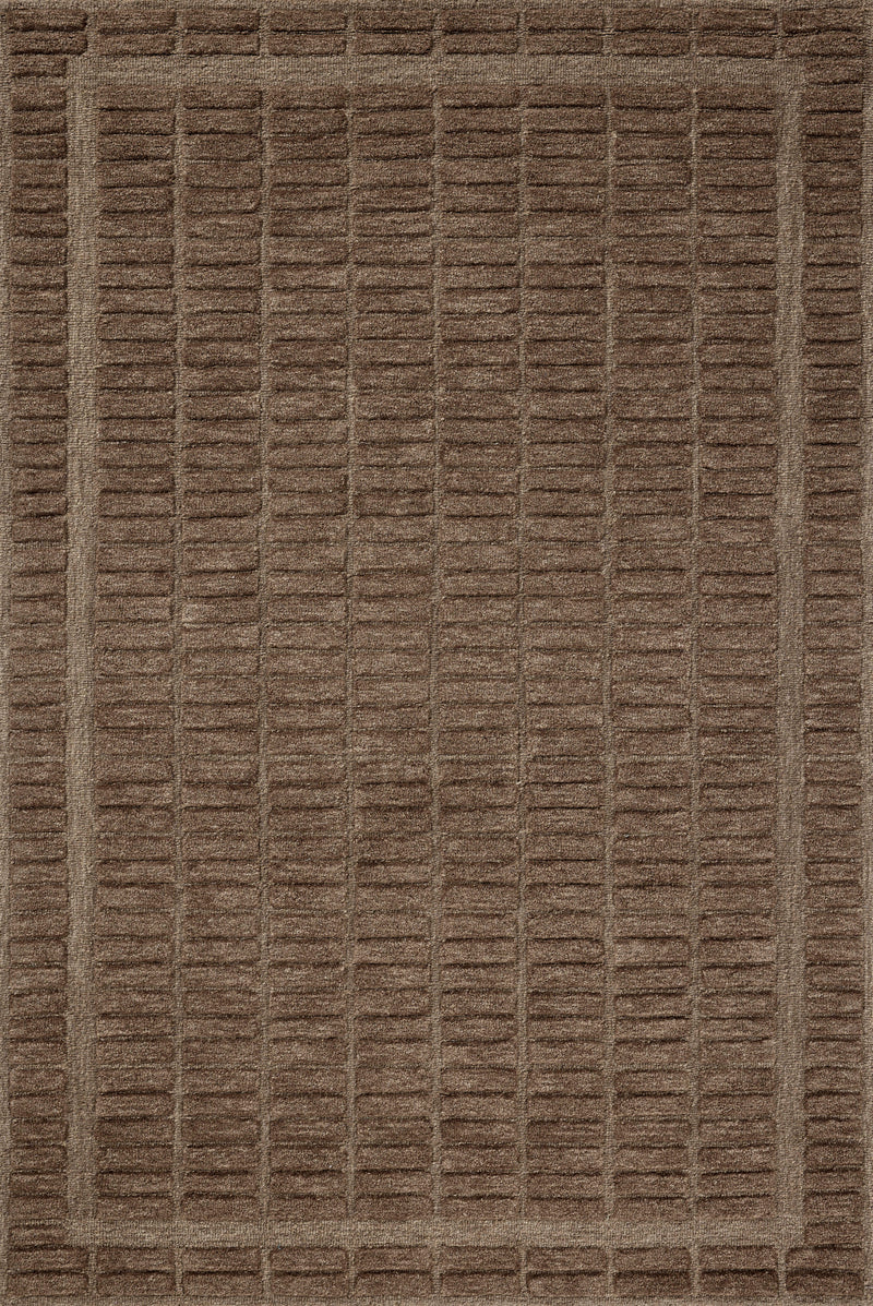Chris Loves Julia x Loloi Bradley Cocoa / Cocoa 2'-3" x 3'-9" Accent Rug Blue Accent Hand-Tufted Wool